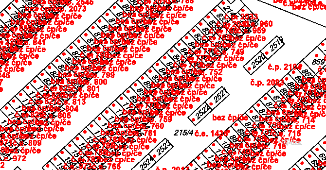 Sezimovo Ústí 40924653 na parcele st. 852 v KÚ Sezimovo Ústí, Katastrální mapa