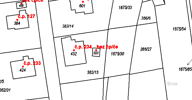 Libchavy 41763653 na parcele st. 323 v KÚ Dolní Libchavy, Katastrální mapa