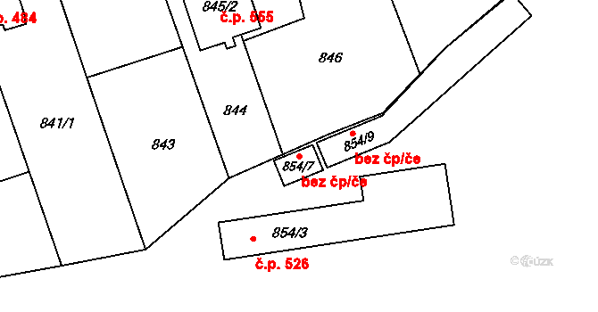 Píšť 42434653 na parcele st. 854/7 v KÚ Píšť, Katastrální mapa