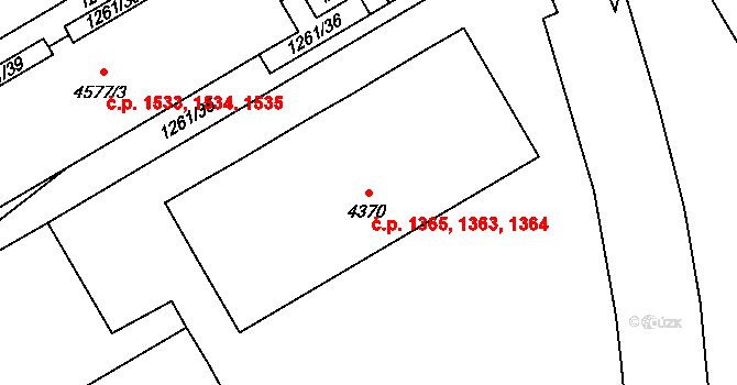 Beroun-Město 1363,1364,1365, Beroun na parcele st. 4370 v KÚ Beroun, Katastrální mapa