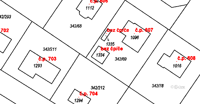 Ždírec nad Doubravou 103244654 na parcele st. 1334 v KÚ Ždírec nad Doubravou, Katastrální mapa
