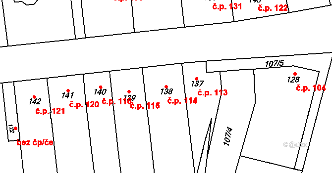 Bystročice 114 na parcele st. 138 v KÚ Bystročice, Katastrální mapa