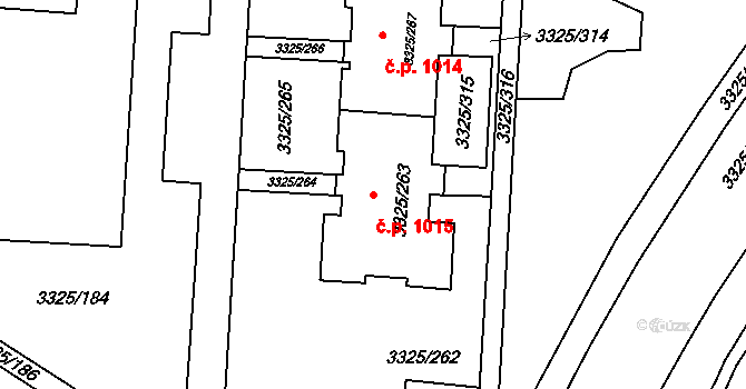 Lutyně 1015, Orlová na parcele st. 3325/263 v KÚ Horní Lutyně, Katastrální mapa