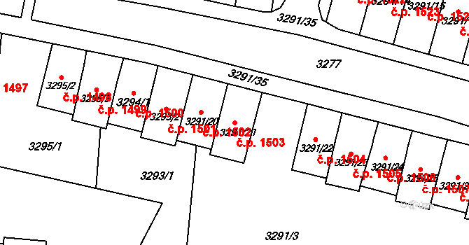 Střekov 1503, Ústí nad Labem na parcele st. 3291/21 v KÚ Střekov, Katastrální mapa