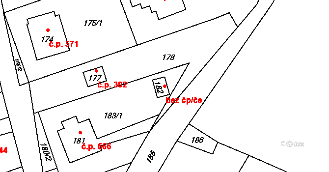 Ostrava 41285654 na parcele st. 182 v KÚ Nová Plesná, Katastrální mapa