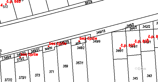 Pohořelice 42836654 na parcele st. 367/2 v KÚ Pohořelice nad Jihlavou, Katastrální mapa