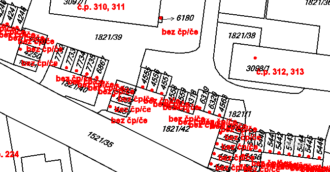 Třebíč 43293654 na parcele st. 4557 v KÚ Třebíč, Katastrální mapa