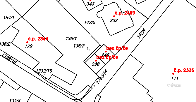 Šumperk 43600654 na parcele st. 245 v KÚ Horní Temenice, Katastrální mapa