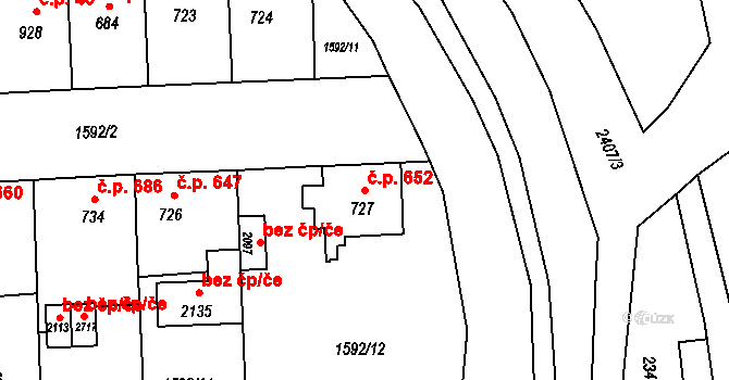 Kateřinky 652, Opava na parcele st. 727 v KÚ Kateřinky u Opavy, Katastrální mapa