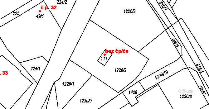 Heřmanice u Oder 44873654 na parcele st. 111 v KÚ Heřmanice u Oder, Katastrální mapa