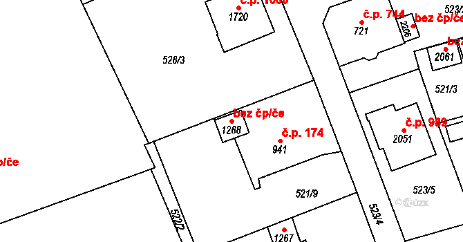 Úpice 44977654 na parcele st. 1268 v KÚ Úpice, Katastrální mapa