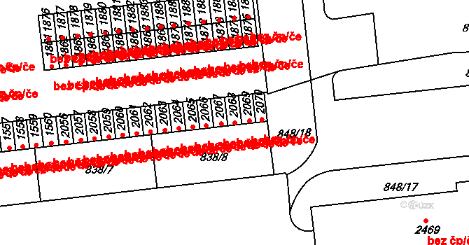 Hradec Králové 46377654 na parcele st. 2068 v KÚ Nový Hradec Králové, Katastrální mapa