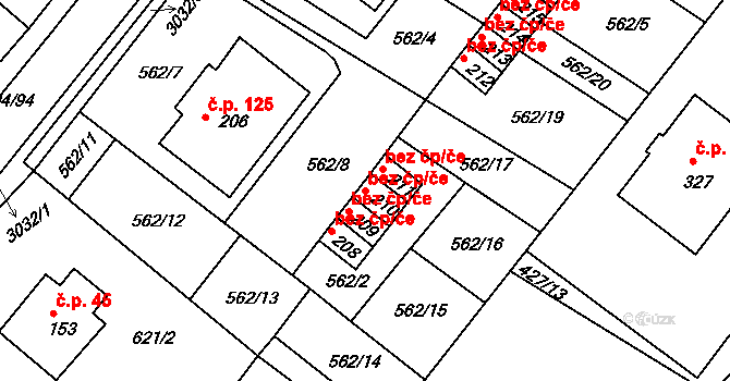 Horní Bělá 49230654 na parcele st. 210 v KÚ Horní Bělá, Katastrální mapa