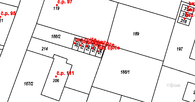 Valdice 49942654 na parcele st. 194 v KÚ Valdice, Katastrální mapa