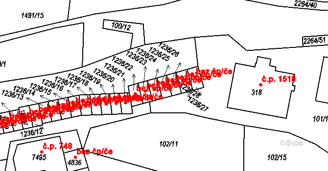 Beroun 50108654 na parcele st. 1236/25 v KÚ Beroun, Katastrální mapa