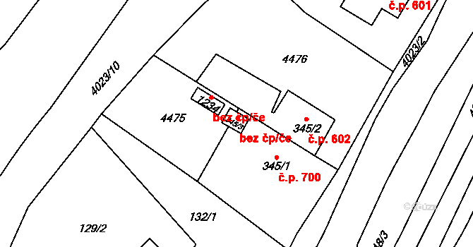 Horní Slavkov 62780654 na parcele st. 345/3 v KÚ Horní Slavkov, Katastrální mapa