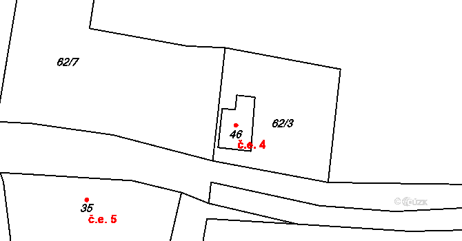 Pocinovice 4, Semněvice na parcele st. 46 v KÚ Pocinovice u Semněvic, Katastrální mapa