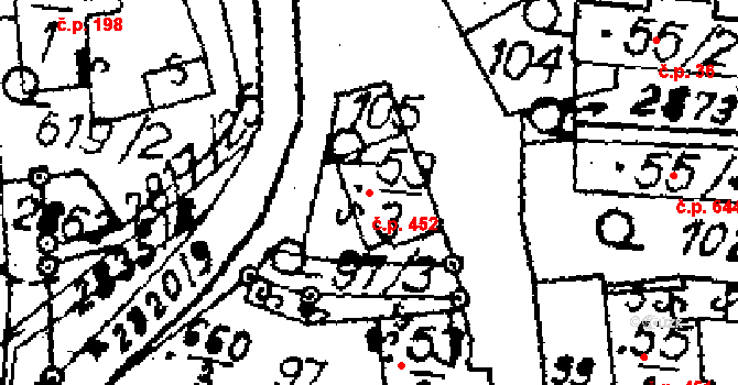 Libina 452 na parcele st. 5147 v KÚ Horní Libina, Katastrální mapa