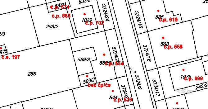 Žirovnice 554 na parcele st. 569/1 v KÚ Žirovnice, Katastrální mapa
