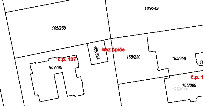 Jenišov 118406655 na parcele st. 165/824 v KÚ Jenišov, Katastrální mapa