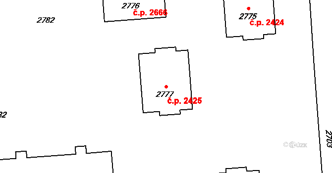 Kročehlavy 2425, Kladno na parcele st. 2777 v KÚ Kročehlavy, Katastrální mapa