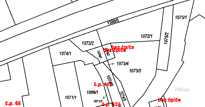 Bělotín 146959655 na parcele st. 1070/1 v KÚ Bělotín, Katastrální mapa