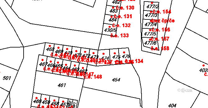 Miřetice u Klášterce nad Ohří 136, Klášterec nad Ohří na parcele st. 474 v KÚ Miřetice u Klášterce nad Ohří, Katastrální mapa