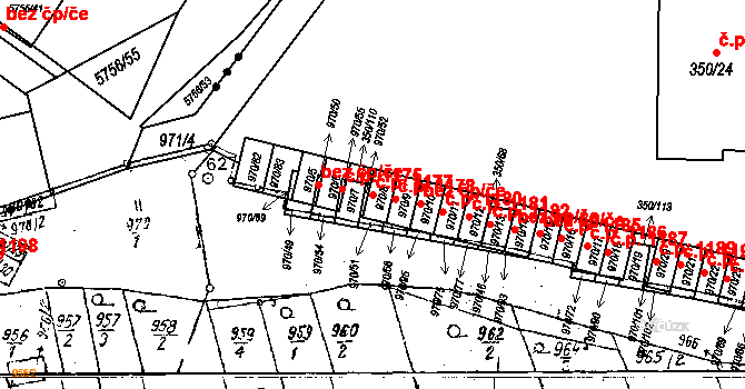 Dobšice 1177 na parcele st. 970/8 v KÚ Dobšice u Znojma, Katastrální mapa