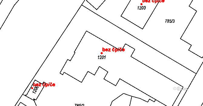Slatiňany 38054655 na parcele st. 1201 v KÚ Slatiňany, Katastrální mapa