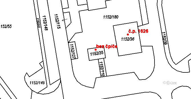 Rychnov nad Kněžnou 38216655 na parcele st. 1152/35 v KÚ Rychnov nad Kněžnou, Katastrální mapa
