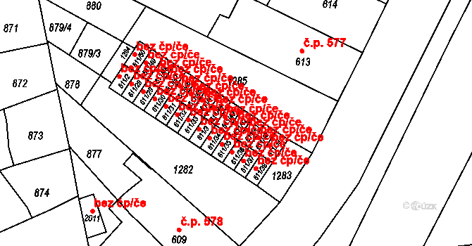Pardubice 40420655 na parcele st. 611/42 v KÚ Svítkov, Katastrální mapa