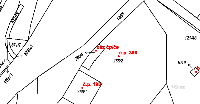 Jablonné nad Orlicí 41357655 na parcele st. 266/4 v KÚ Jablonné nad Orlicí, Katastrální mapa