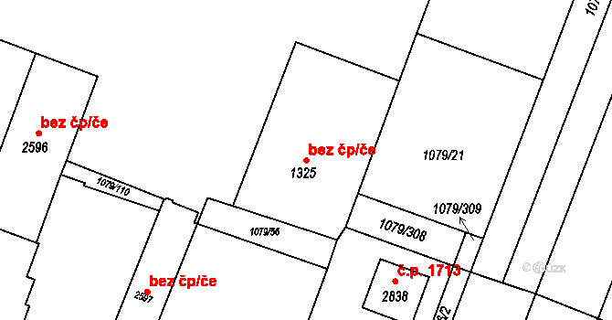Opava 43811655 na parcele st. 1325 v KÚ Kateřinky u Opavy, Katastrální mapa