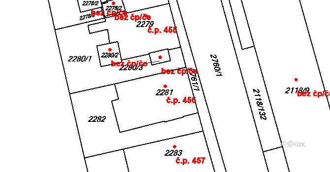 Kylešovice 456, Opava na parcele st. 2281 v KÚ Kylešovice, Katastrální mapa