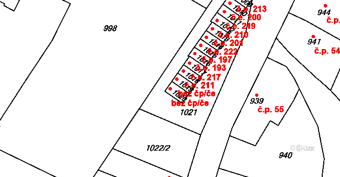 Brno 45587655 na parcele st. 1020 v KÚ Brněnské Ivanovice, Katastrální mapa