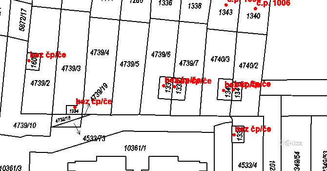 Hrušovany nad Jevišovkou 47462655 na parcele st. 1337 v KÚ Hrušovany nad Jevišovkou, Katastrální mapa