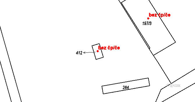 Červená Řečice 48457655 na parcele st. 412 v KÚ Červená Řečice, Katastrální mapa