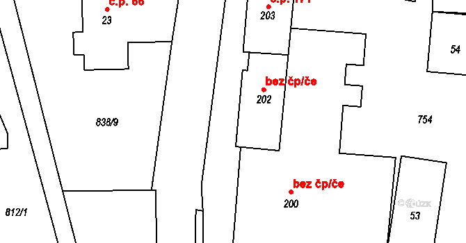 Křišťanovice 48619655 na parcele st. 202 v KÚ Křišťanovice, Katastrální mapa