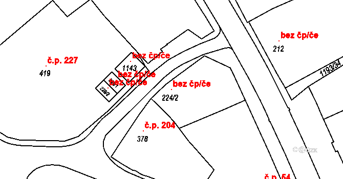 Prosiměřice 104366656 na parcele st. 224/2 v KÚ Prosiměřice, Katastrální mapa