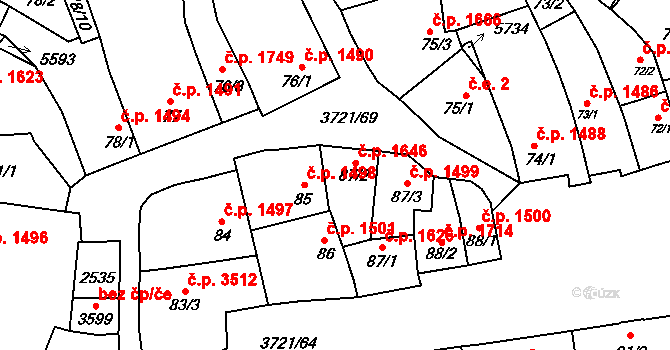 Břeclav 1646 na parcele st. 87/2 v KÚ Břeclav, Katastrální mapa