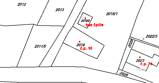 Liberec XVI-Nový Harcov 10, Liberec na parcele st. 2019 v KÚ Starý Harcov, Katastrální mapa