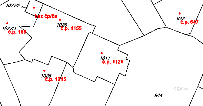 Děčín IV-Podmokly 1125, Děčín na parcele st. 1011 v KÚ Podmokly, Katastrální mapa