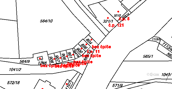 Brandýsek 11, Katastrální mapa