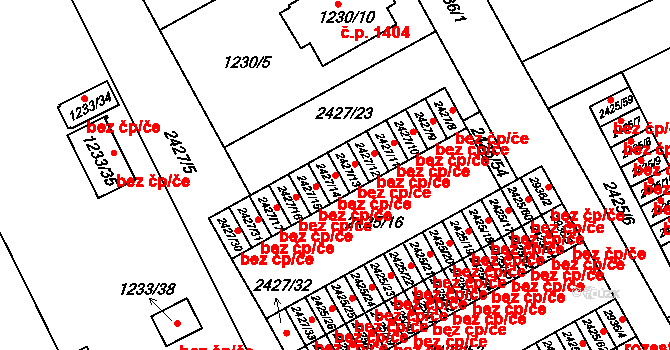 Rychnov nad Kněžnou 38514656 na parcele st. 2427/14 v KÚ Rychnov nad Kněžnou, Katastrální mapa