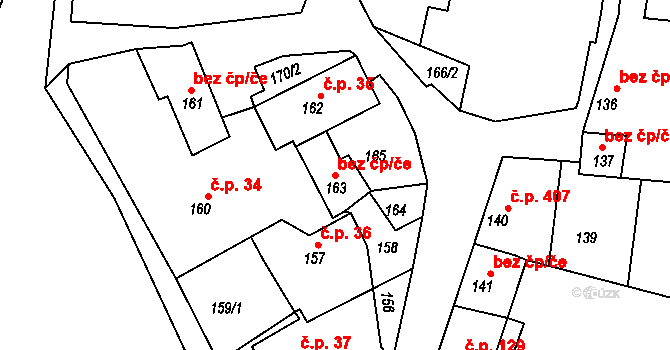 Dolní Loučky 41759656 na parcele st. 163 v KÚ Dolní Loučky, Katastrální mapa