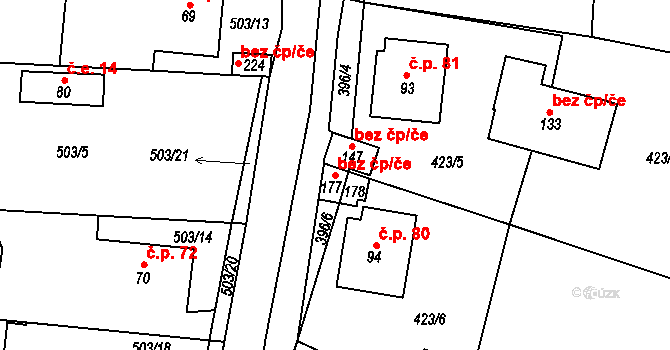 Havlíčkův Brod 42077656 na parcele st. 177 v KÚ Termesivy, Katastrální mapa