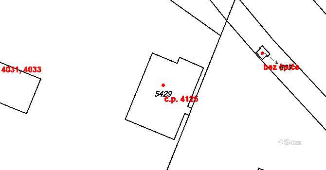 Zlín 4125 na parcele st. 5429 v KÚ Zlín, Katastrální mapa