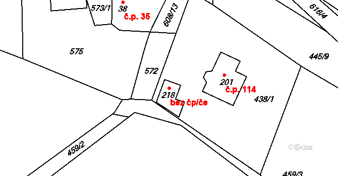 Bohumilice 45549656 na parcele st. 218 v KÚ Bohumilice v Čechách, Katastrální mapa
