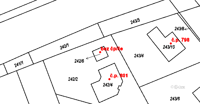 Velká Bystřice 48234656 na parcele st. 242/6 v KÚ Velká Bystřice, Katastrální mapa