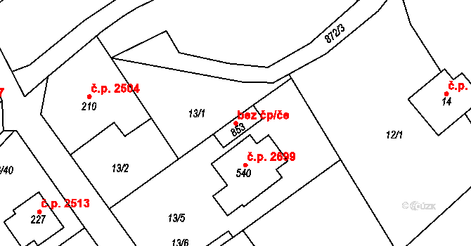 Šumperk 102407657 na parcele st. 853 v KÚ Dolní Temenice, Katastrální mapa